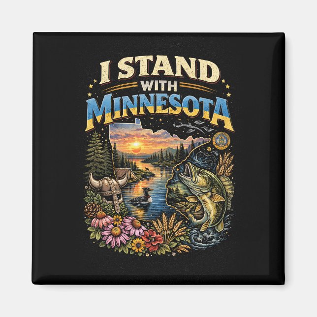 Imã Eu Fico Com Minnesota (Frente)