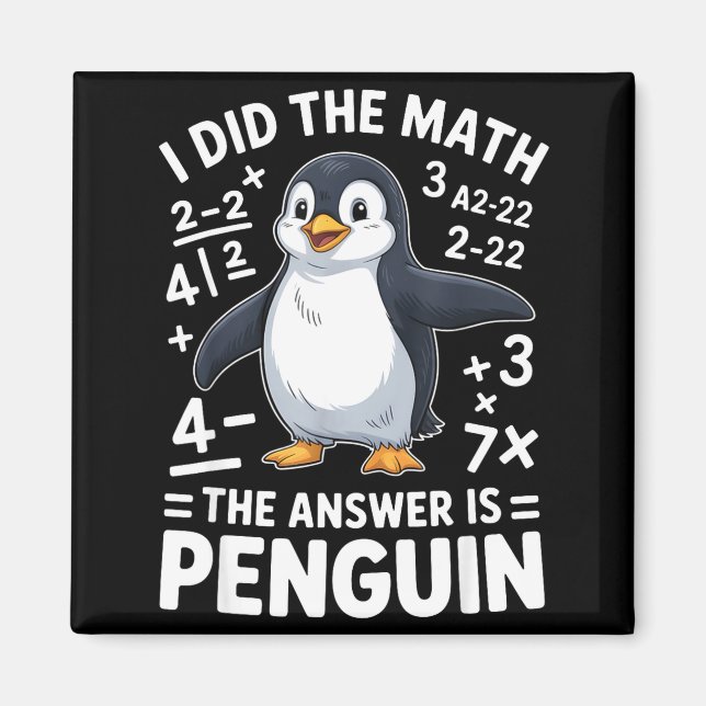 Imã Eu Fiz O Penguin Matemática Engraçado Sala De Aula (Frente)
