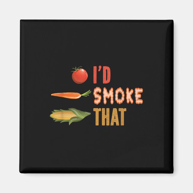 Imã Eu Fumaria Isso - Engraçado Vegan Barbecue Pulled  (Frente)