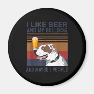 Imã Eu Gosto De Cerveja E Meu Bulldog E Talvez 3 Pesso
