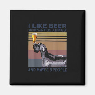 Imã eu gosto de cerveja e meu schnauzer em miniatura