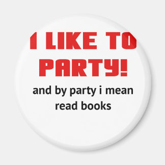 Imã Eu gosto de festas e festas, quero dizer ler livro