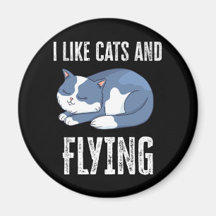 Imã Eu gosto de Gatos e Presente Voador