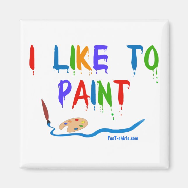 Imã Eu gosto de pintar - ímã (Frente)