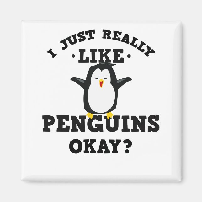 Imã Eu Gosto Muito De Citação De Pinguins (Frente)