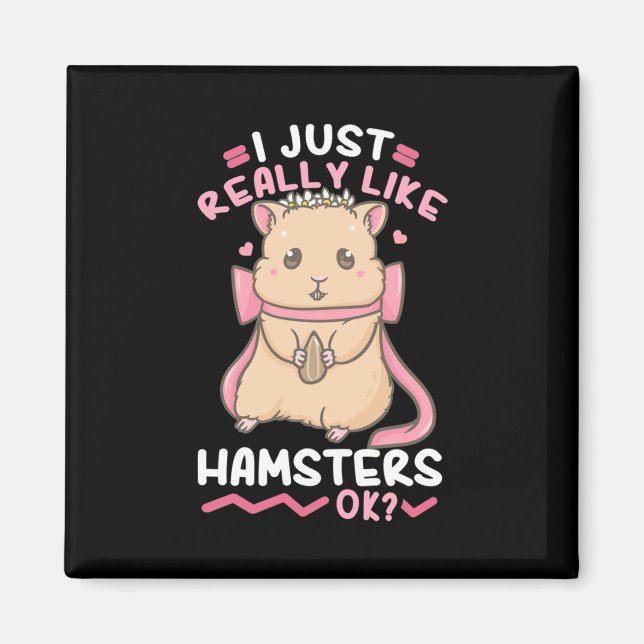 Imã Eu Gosto Muito De Hamsters Ok (Frente)