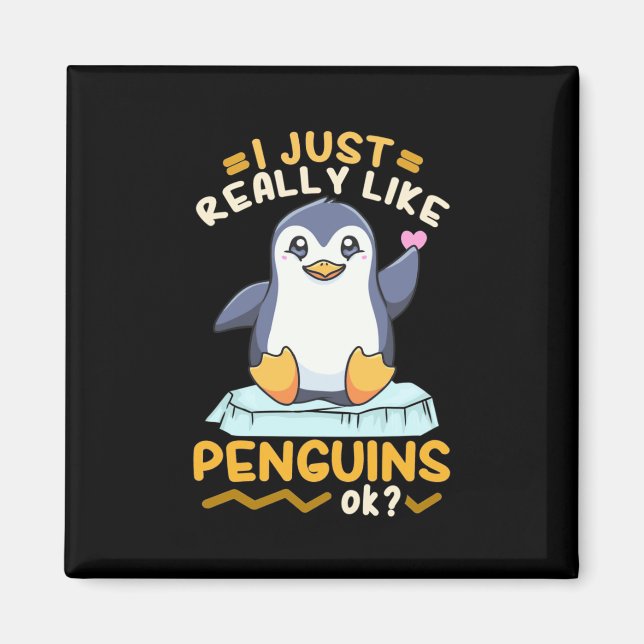 Imã Eu Gosto Muito De Pinguins (Frente)