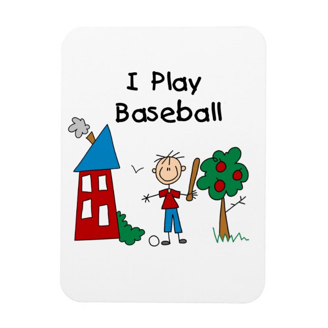 Ímã Eu jogo beisebol (Vertical)