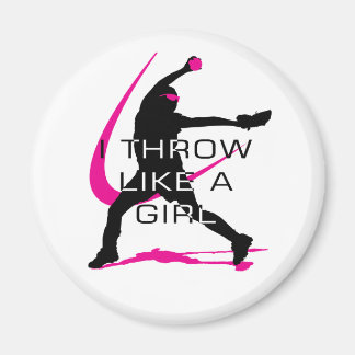 Imã Eu jogo como uma garota rosa softball