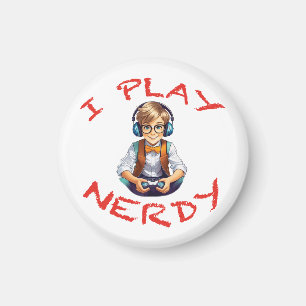 Imã Eu jogo jogador nerd