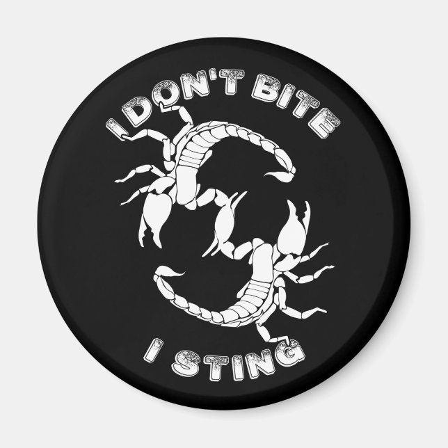 Imã Eu não mordo, eu pico - Design Scorpio (Frente)