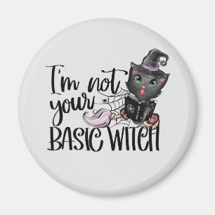 Imã Eu não sou sua bruxa básica - Gato negro