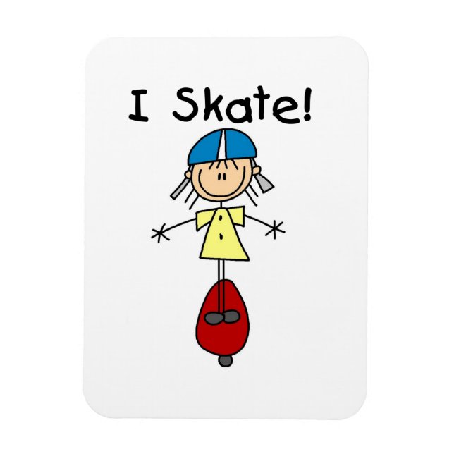 Ímã Eu Patino Garota de Skate (Vertical)