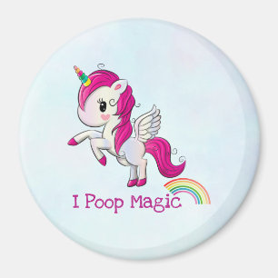 Imã Eu Poop Magic Funny Unicorn Dizendo