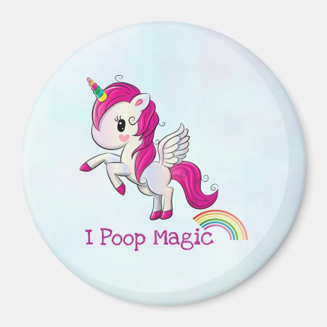 Imã Eu Poop Magic Funny Unicorn Dizendo (Frente)