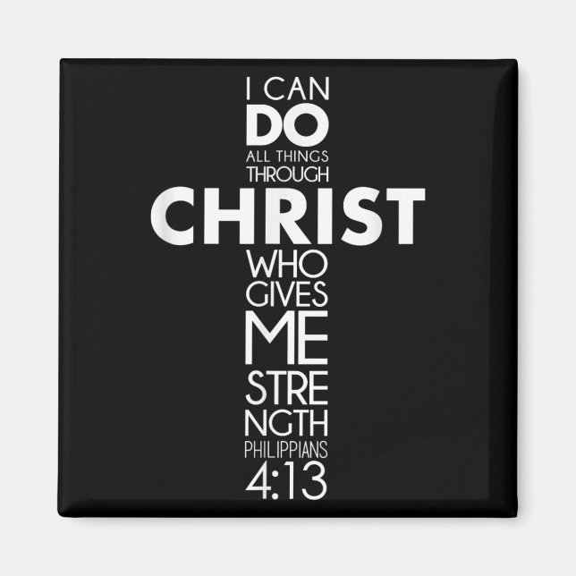 Imã Eu Posso Fazer Tudo Através Do Cristo Philippians  (Frente)