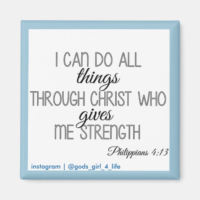 Imã Eu posso fazer tudo muito magnífico (Frente)