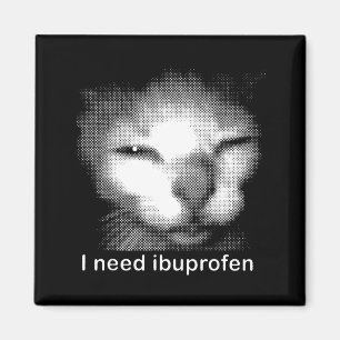 Imã Eu Preciso de Ibuprofeno Gato Meme Engraçado Gato