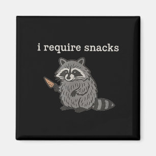 Imã Eu Preciso De Snacks De Camiseiros Raccoon Mulhere