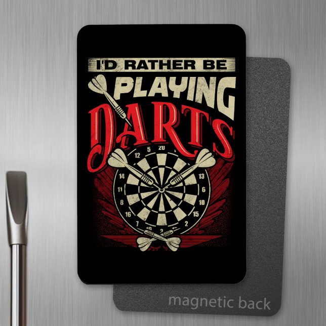 Ímã Eu Preferencialmente Tocando Darts 4" x 6" Flexíve (Criador carregado)