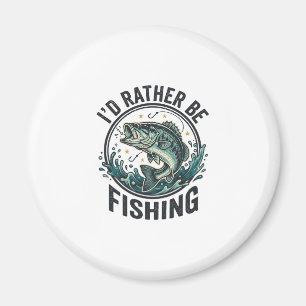 Imã Eu Preferiria Estar Pescando Camisa de Pescador de