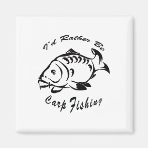 Imã Eu Preferiria Estar Pescando Carpa Camiseta de Pes