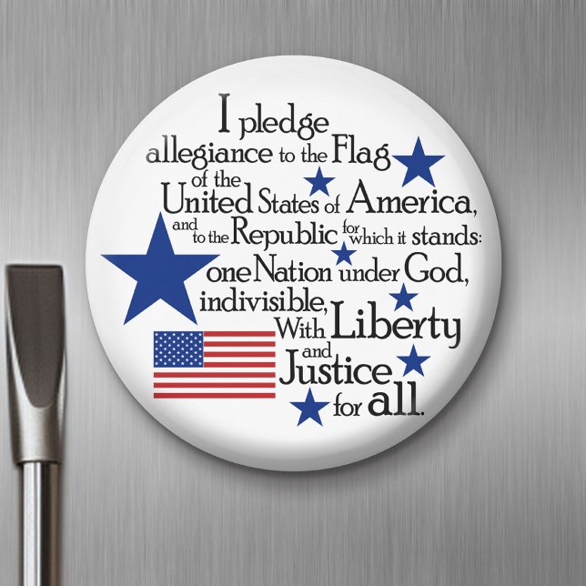 Imã Eu prometo lealdade à bandeira das Nações Unidas (Magnet)