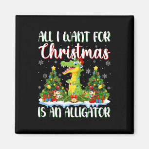 Imã Eu Quero O Natal É Um Alligador Xmas Tree Ligh