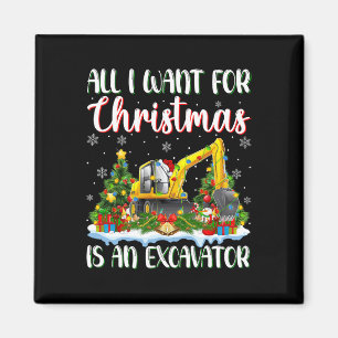 Imã Eu Quero O Natal É Um Excavador Xmas Tree Ligh