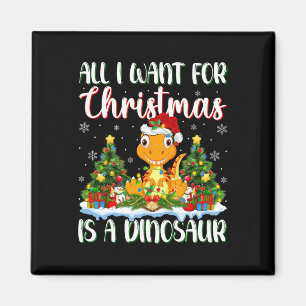 Imã Eu Quero O Natal É Uma Luz De Árvore De Dinossauro