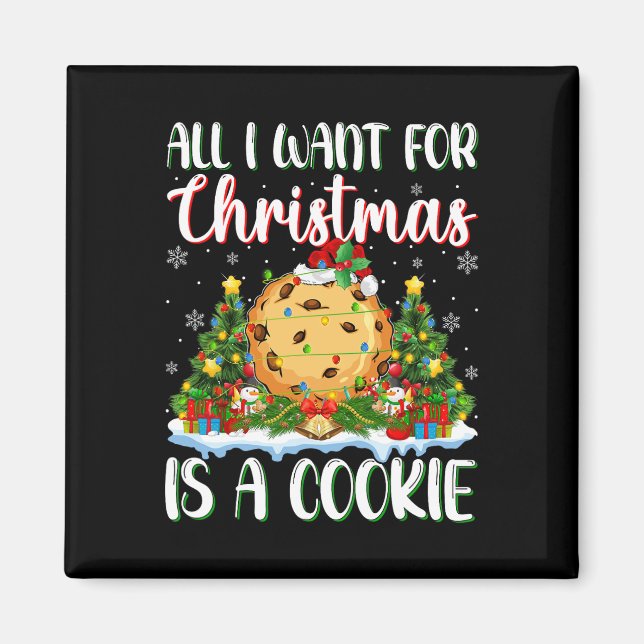 Imã Eu Quero O Natal É Uma Luz De Árvore De Natal Cook (Frente)
