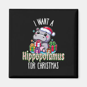 Imã Eu Quero Um Hippopotamus Para O Natal Hippo Xmas C