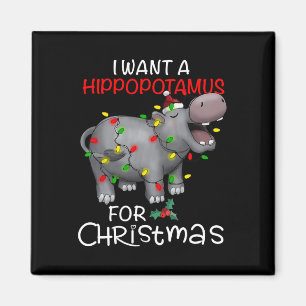 Imã Eu Quero Um Hippopotamus Para O Natal Xmas Hippo P