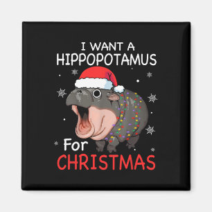 Imã Eu Quero Um Hippopotamus Para O Natal Xmas Hippo P
