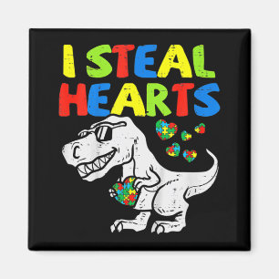 Imã Eu Roubo Corações Trex Dinossauros Garotos Autismo