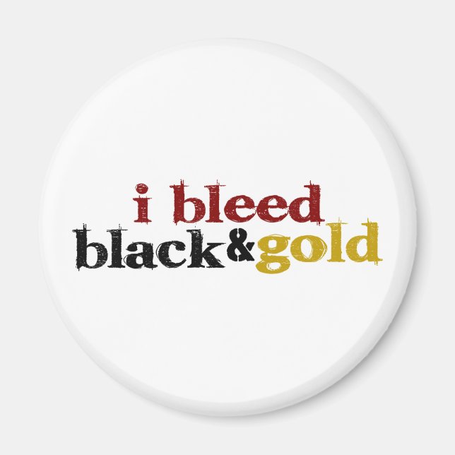 Imã Eu Sangrava Preto E Dourado (Frente)