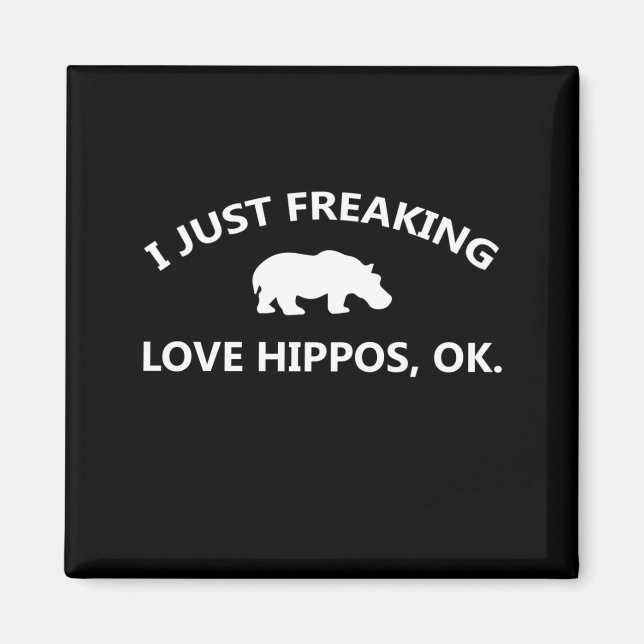 Imã Eu Só Amo Preguiçoso Hippos Gift (Frente)