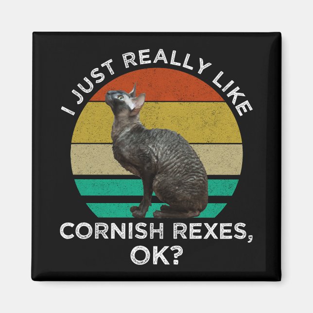 Imã Eu Só Gosto Muito de Cornish Rexes, OK? (Frente)