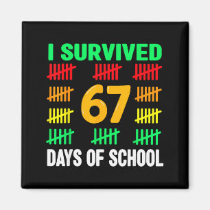 Imã Eu Sobrevivi 67 Dias De Escola 6 7 Camiseta Crianç