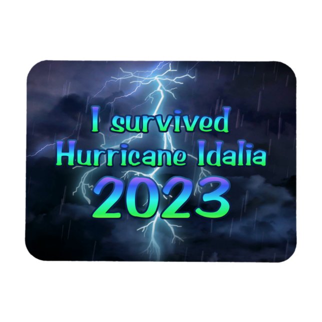 Ímã Eu sobrevivi ao furacão Idalia 2023 (Horizontal)