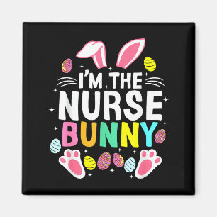 Imã Eu Sou a Enfermeira Bunny Dia Feliz de Páscoa Fofa