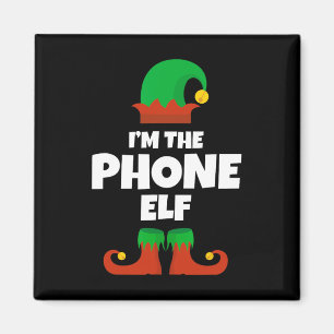 Imã Eu sou a família Phone Elf Pajama Natal Engraçado