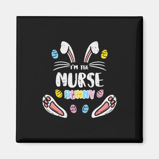 Imã Eu Sou a Nurse Bunny Easter Combinando Família Coe (Frente)