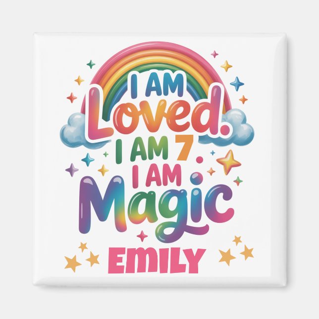 Imã Eu Sou Amado, Sou Afirmação De Menina De Aniversár (Frente)