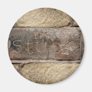 Imã "Eu sou colado" um outro tijolo na parede