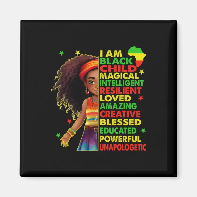 Imã Eu Sou Criança Negra Juneteenth Meninas Afro-Ameri (Frente)