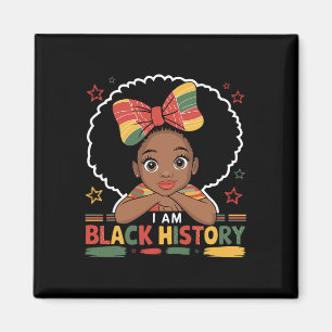 Imã Eu Sou História Negra Afro Menina Pequena American