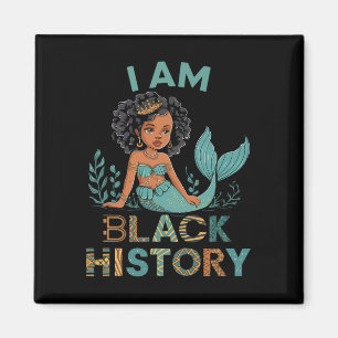 Imã Eu Sou História Negra Afro Menina Pequena American
