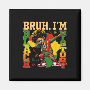 Imã Eu Sou História Negra Dabbing Afro Homens Menino M