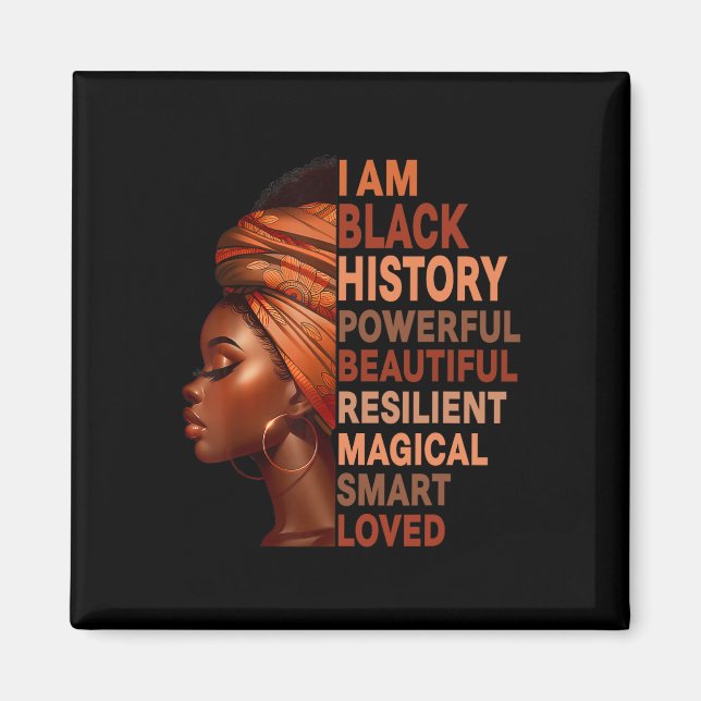 Imã Eu Sou História Negra Mulheres Poderosas Meninas H (Frente)